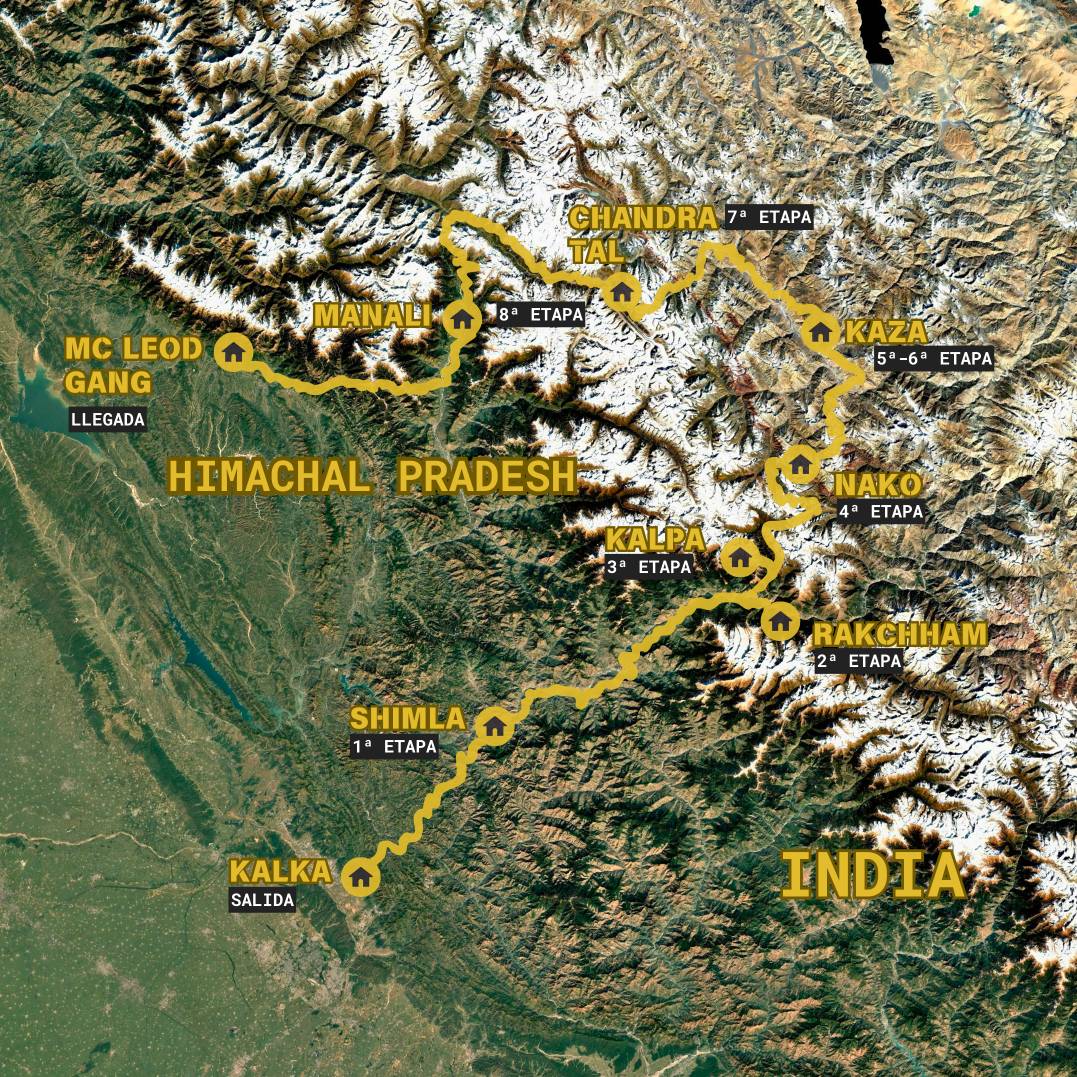 Mapa Himalaya en moto